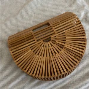 Trendy wooden handbag
